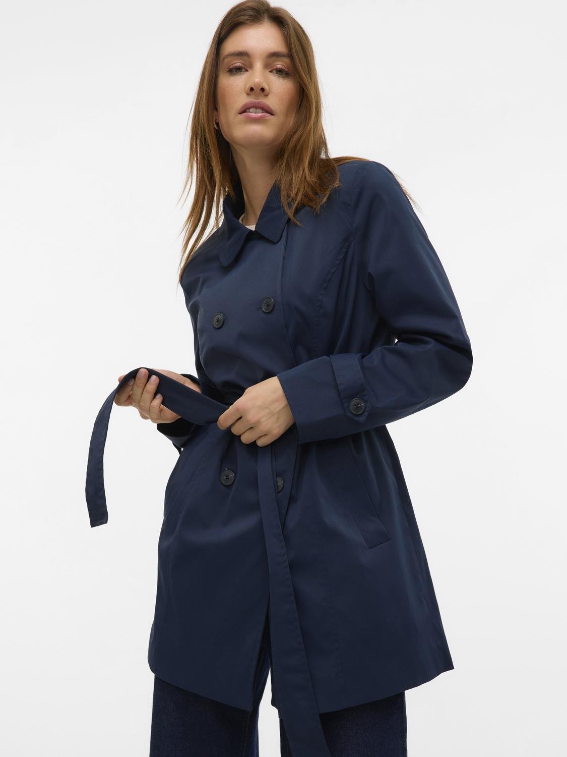 VMCHELSEA Trenchcoat - Navy Blazer - VERO MODA & VILA Bergvik